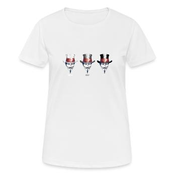 Trilogie du masque V : Blanc, gris, noir - Quel - T-shirt respirant Femme - blanc - Devant - AI Model Female 172 dark (172cm)