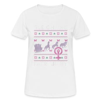 Sleigh The Patriarchy - Frauen T-Shirt atmungsaktiv - Weiß - Vorne - AI Model Female 172 dark (172cm)
