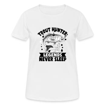 Fishing, Trout, Salmon, Fisherman, Angler, Perch - Women's Breathable T-Shirt - white - Front - AI Model Female 172 dark (172cm)