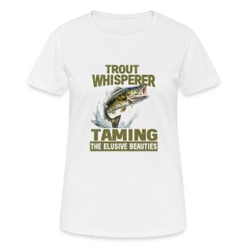 Fischen Forelle Lachs Fischer Angler Barsch - Frauen T-Shirt atmungsaktiv - Weiß - Vorne - AI Model Female 172 dark (172cm)