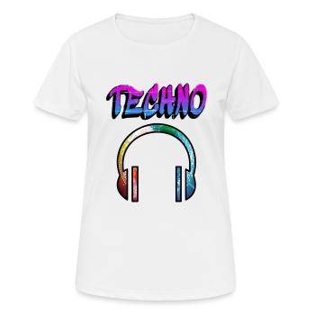 Techno Music hören Musiker Musik hören Radio gift - Frauen T-Shirt atmungsaktiv - Weiß - Vorne - AI Model Female 172 dark (172cm)