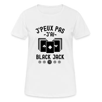 Jeu de cartes Black Jack 1 - T-shirt respirant Femme - blanc - Devant - AI Model Female 172 dark (172cm)