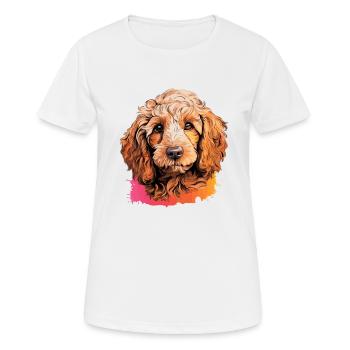 Caniche - T-shirt respirant Femme - blanc - Devant - AI Model Female 172 dark (172cm)