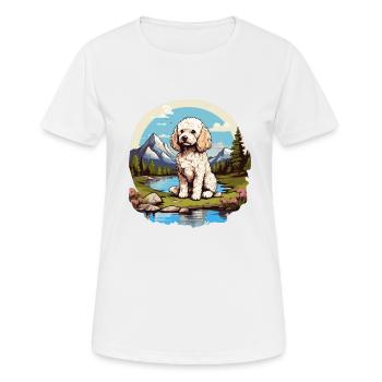Caniche - T-shirt respirant Femme - blanc - Devant - AI Model Female 172 dark (172cm)
