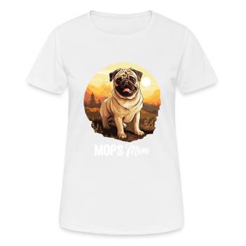 Mops - Frauen T-Shirt atmungsaktiv - Weiß - Vorne - AI Model Female 172 dark (172cm)