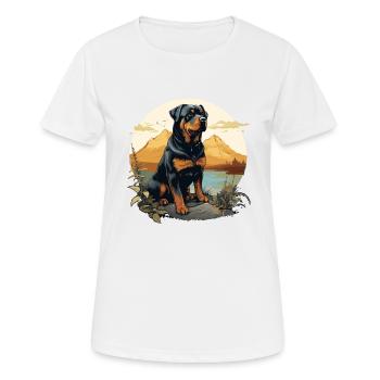 Rottweiler - T-shirt respirant Femme - blanc - Devant - AI Model Female 172 dark (172cm)