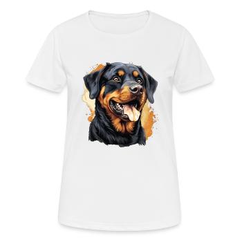 Rottweiler - T-shirt respirant Femme - blanc - Devant - AI Model Female 172 dark (172cm)
