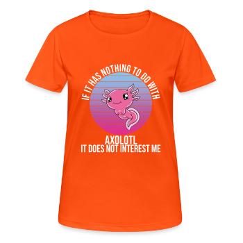 Lustiges Axolotl Süßes Axolotl - Frauen T-Shirt atmungsaktiv - Neonorange - Vorne - AI Model Female 172 dark (172cm)