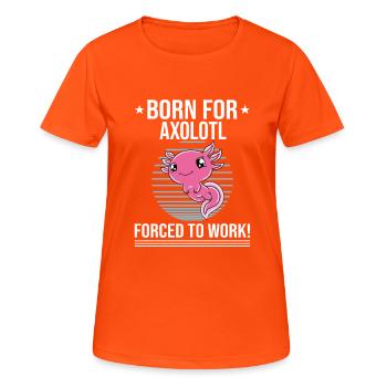 Lustiges Axolotl Süßes Axolotl - Frauen T-Shirt atmungsaktiv - Neonorange - Vorne - AI Model Female 172 dark (172cm)