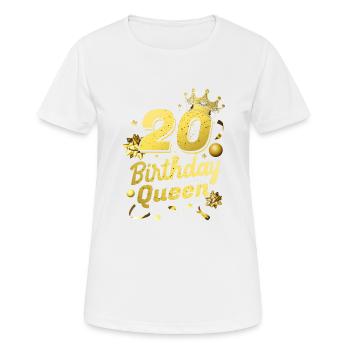 Birthday Queen 20 - Women's Breathable T-Shirt - white - Front - AI Model Female 172 dark (172cm)