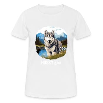 Husky - Frauen T-Shirt atmungsaktiv - Weiß - Vorne - AI Model Female 172 dark (172cm)