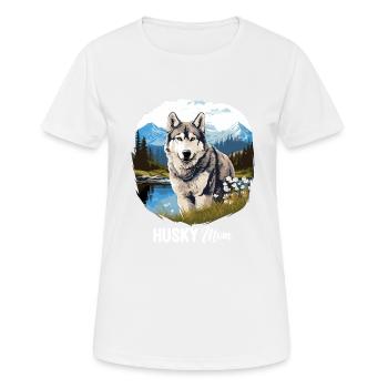 Husky - Frauen T-Shirt atmungsaktiv - Weiß - Vorne - AI Model Female 172 dark (172cm)