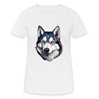 Husky - Frauen T-Shirt atmungsaktiv - Weiß - Vorne - AI Model Female 172 dark (172cm)
