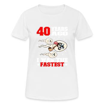 Drôle d’anniversaire disant 40 ans - T-shirt respirant Femme - blanc - Devant - AI Model Female 172 dark (172cm)