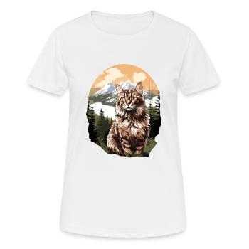 Norwegian Forest Cat - Frauen T-Shirt atmungsaktiv - Weiß - Vorne - AI Model Female 172 dark (172cm)