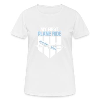 My First Airplane Ride Vacation Trip Traveler - Women's Breathable T-Shirt - white - Front - AI Model Female 172 dark (172cm)