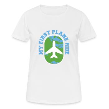 My First Airplane Ride Vacation Trip Solo - Women's Breathable T-Shirt - white - Front - AI Model Female 172 dark (172cm)