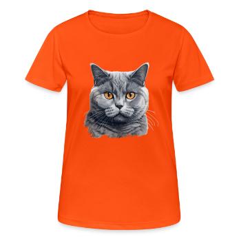 British Shorthair - Women's Breathable T-Shirt - neon orange - Front - AI Model Female 172 dark (172cm)