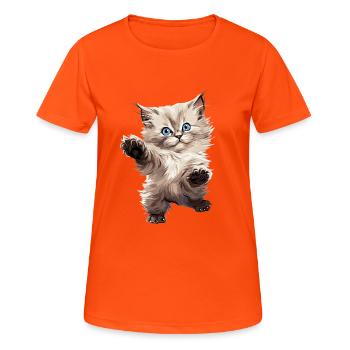 Ragdoll - Frauen T-Shirt atmungsaktiv - Neonorange - Vorne - AI Model Female 172 dark (172cm)