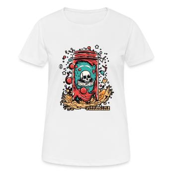 Buvez, grésillez, étourdissez la canette de soda Skull - T-shirt respirant Femme - blanc - Devant - AI Model Female 172 dark (172cm)