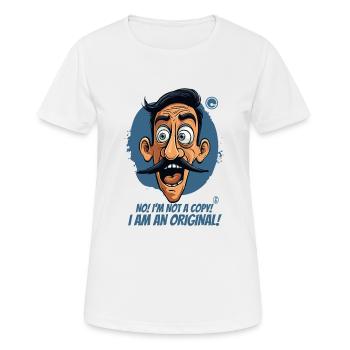 Je ne suis pas une copie, je suis un original - T-shirt respirant Femme - blanc - Devant - AI Model Female 172 dark (172cm)