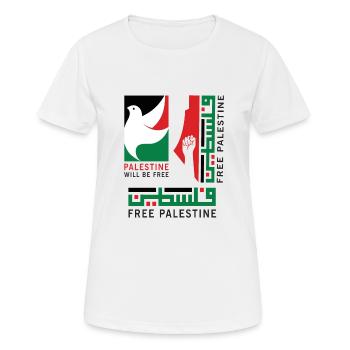 Free Palestine - will be free - Frauen T-Shirt atmungsaktiv - Weiß - Vorne - AI Model Female 172 dark (172cm)
