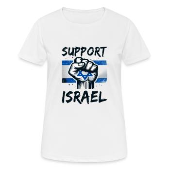 Support Israel - Israeli Flag - Women's Breathable T-Shirt - white - Front - AI Model Female 172 dark (172cm)