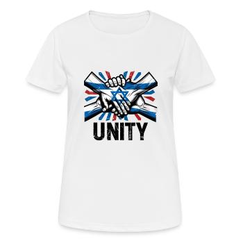 United Israel - Israeli Flag - Women's Breathable T-Shirt - white - Front - AI Model Female 172 dark (172cm)