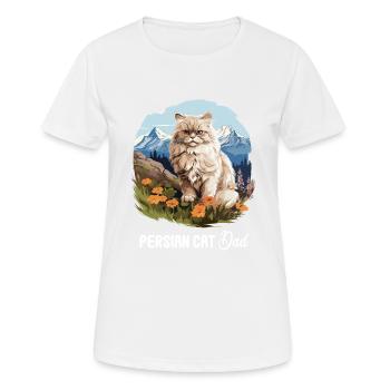 Persian Cat Perser Katze - Frauen T-Shirt atmungsaktiv - Weiß - Vorne - AI Model Female 172 dark (172cm)