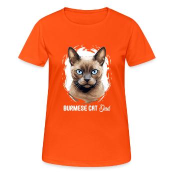 Burmese Cat Burma Katze - Women's Breathable T-Shirt - neon orange - Front - AI Model Female 172 dark (172cm)