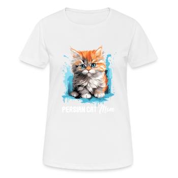 Persian Cat Perser Katze - Frauen T-Shirt atmungsaktiv - Weiß - Vorne - AI Model Female 172 dark (172cm)