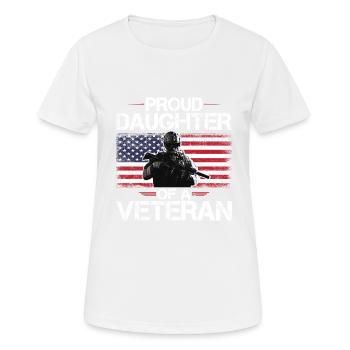 Proud Daughter of A Veteran USA Flag - Women's Breathable T-Shirt - white - Front - AI Model Female 172 dark (172cm)