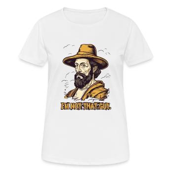 Je ne suis pas ce type (peintre célèbre) - T-shirt respirant Femme - blanc - Devant - AI Model Female 172 dark (172cm)