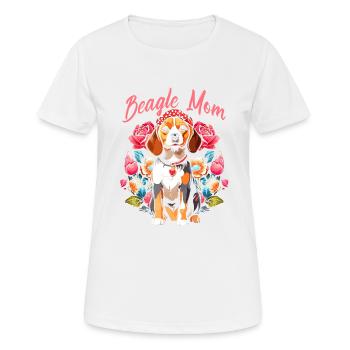 La meilleure maman beagle de tous les temps - T-shirt respirant Femme - blanc - Devant - AI Model Female 172 dark (172cm)