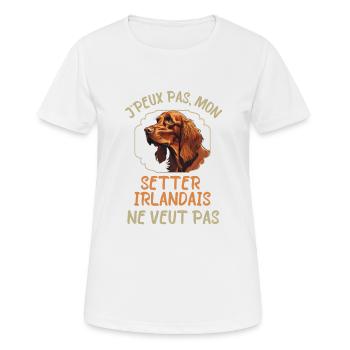 Chien de race setter irlandais - T-shirt respirant Femme - blanc - Devant - AI Model Female 172 dark (172cm)