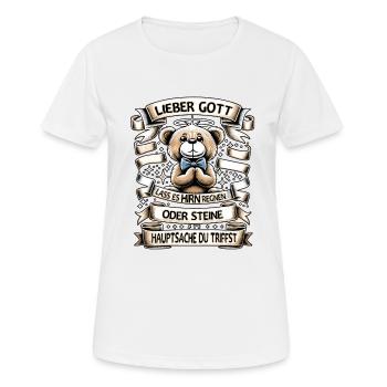 Teddy Bär Mit Lustigem Spruch Hirn Regnen Design - Frauen T-Shirt atmungsaktiv - Weiß - Vorne - AI Model Female 172 dark (172cm)