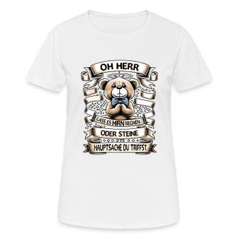 Teddy Bär Mit Lustigem Spruch Hirn Regnen Design - Frauen T-Shirt atmungsaktiv - Weiß - Vorne - AI Model Female 172 dark (172cm)