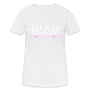 La vie n’est pas un léchage de sucre. Danglais - T-shirt respirant Femme - blanc - Devant - AI Model Female 172 dark (172cm)