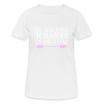 Avez-vous des tomates sur les yeux ? Danglais - T-shirt respirant Femme - blanc - Devant - AI Model Female 172 dark (172cm)