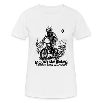Intruder Alien : Invasion de VTT - T-shirt respirant Femme - blanc - Devant - AI Model Female 172 dark (172cm)