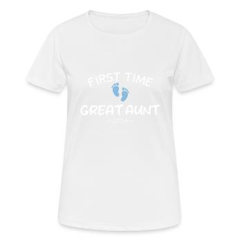 First time Great Aunt 2024 New Baby For Auntie To - Women's Breathable T-Shirt - white - Front - AI Model Female 172 dark (172cm)