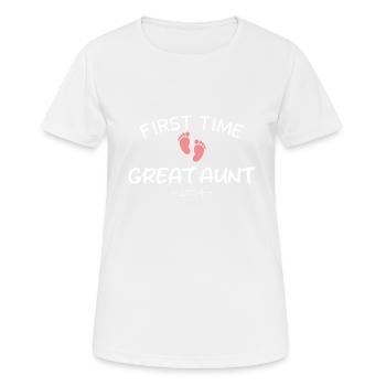 First time Great Aunt 2024 New Baby For Auntie To - Women's Breathable T-Shirt - white - Front - AI Model Female 172 dark (172cm)