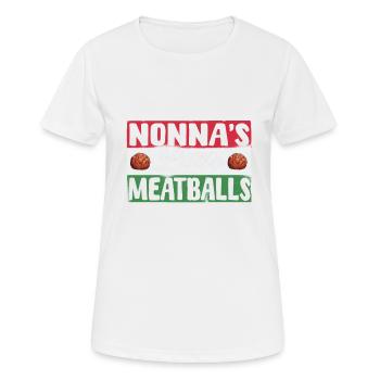 Nonna's Little Meatballs - Women's Breathable T-Shirt - white - Front - AI Model Female 172 dark (172cm)