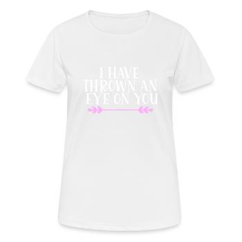 Je t’ai jeté un œil Denglisch - T-shirt respirant Femme - blanc - Devant - AI Model Female 172 dark (172cm)