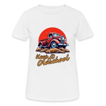 Behalte es altmodisch: Ein Pick-up-Truck - Frauen T-Shirt atmungsaktiv - Weiß - Vorne - AI Model Female 172 dark (172cm)