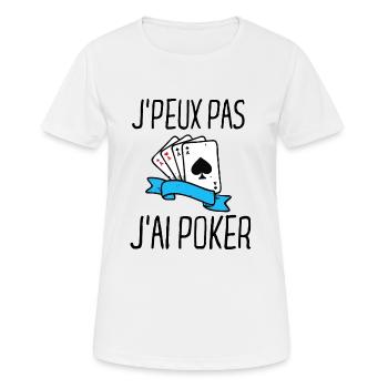 Poker jeu de cartes - T-shirt respirant Femme - blanc - Devant - AI Model Female 172 dark (172cm)