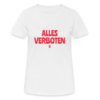 Alles Verboten - Frauen T-Shirt atmungsaktiv - Weiß - Vorne - AI Model Female 172 dark (172cm)