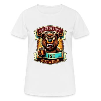 Alles Vor Dem 1 Kaffee Ist Notwehr Morgenmuffel - Frauen T-Shirt atmungsaktiv - Weiß - Vorne - AI Model Female 172 dark (172cm)
