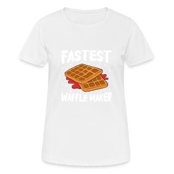 Waffle making waffle maker - Women's Breathable T-Shirt - white - Front - AI Model Female 172 dark (172cm)