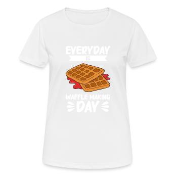 Waffle making waffle maker - Women's Breathable T-Shirt - white - Front - AI Model Female 172 dark (172cm)
